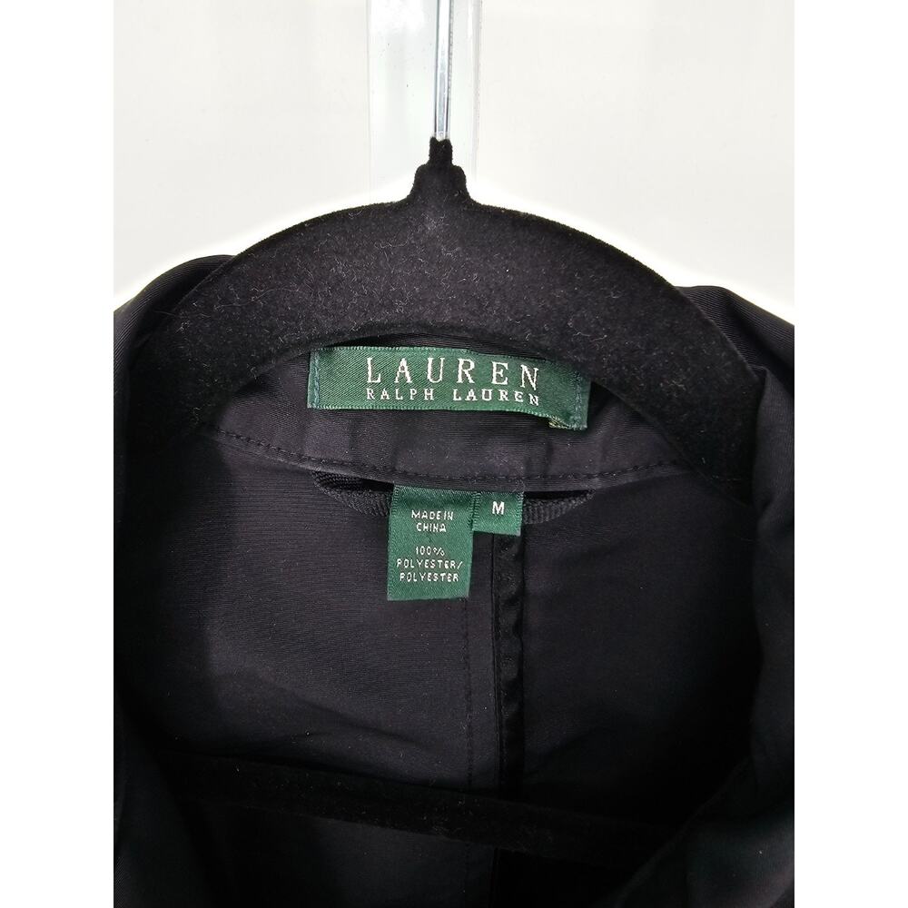 Lauren Ralph Lauren Women’s Sz M Black Zip & Button Up Jacket with Belt - Picture 3 of 5